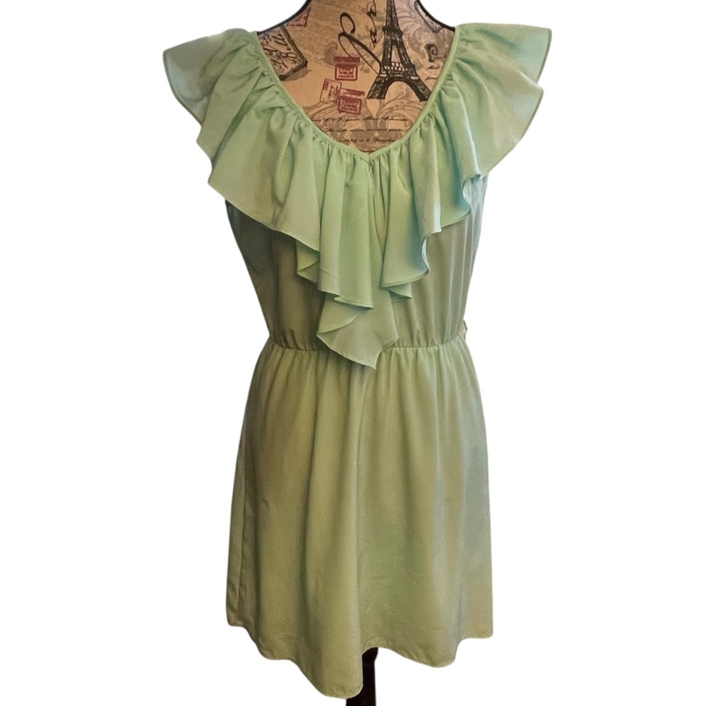 Alya Mint Green Ruffle Dress
